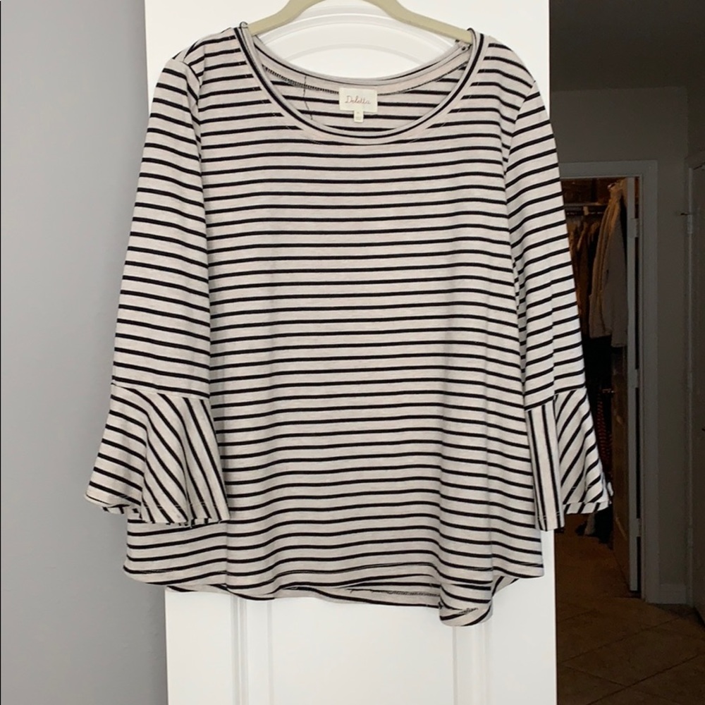 Striped Bell Sleeve from Anthropologie - XL